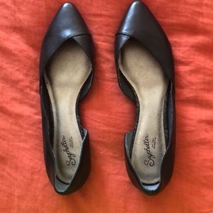 Seychelles black leather flats
